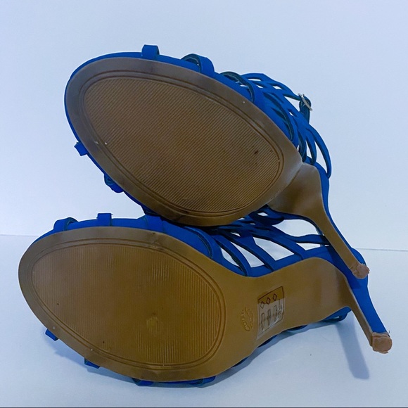 Cobalt Blue Caged Heels by Shoe Republic LA - Picture 9 of 12